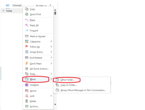 outlook move to folder
