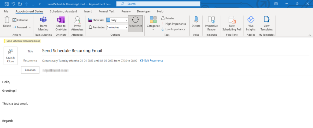 Emails in Outlook 