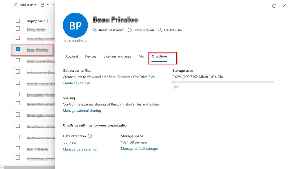 OneDrive storage limit